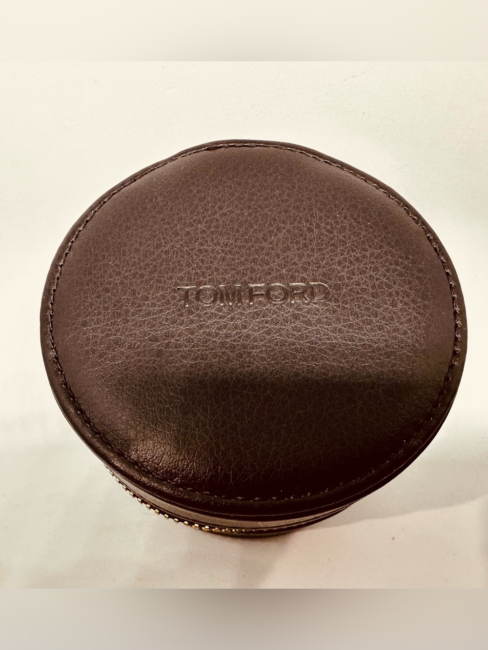 Tom Ford Grained Brown  Cylindrical Cosmetic Case GWP. New,unused